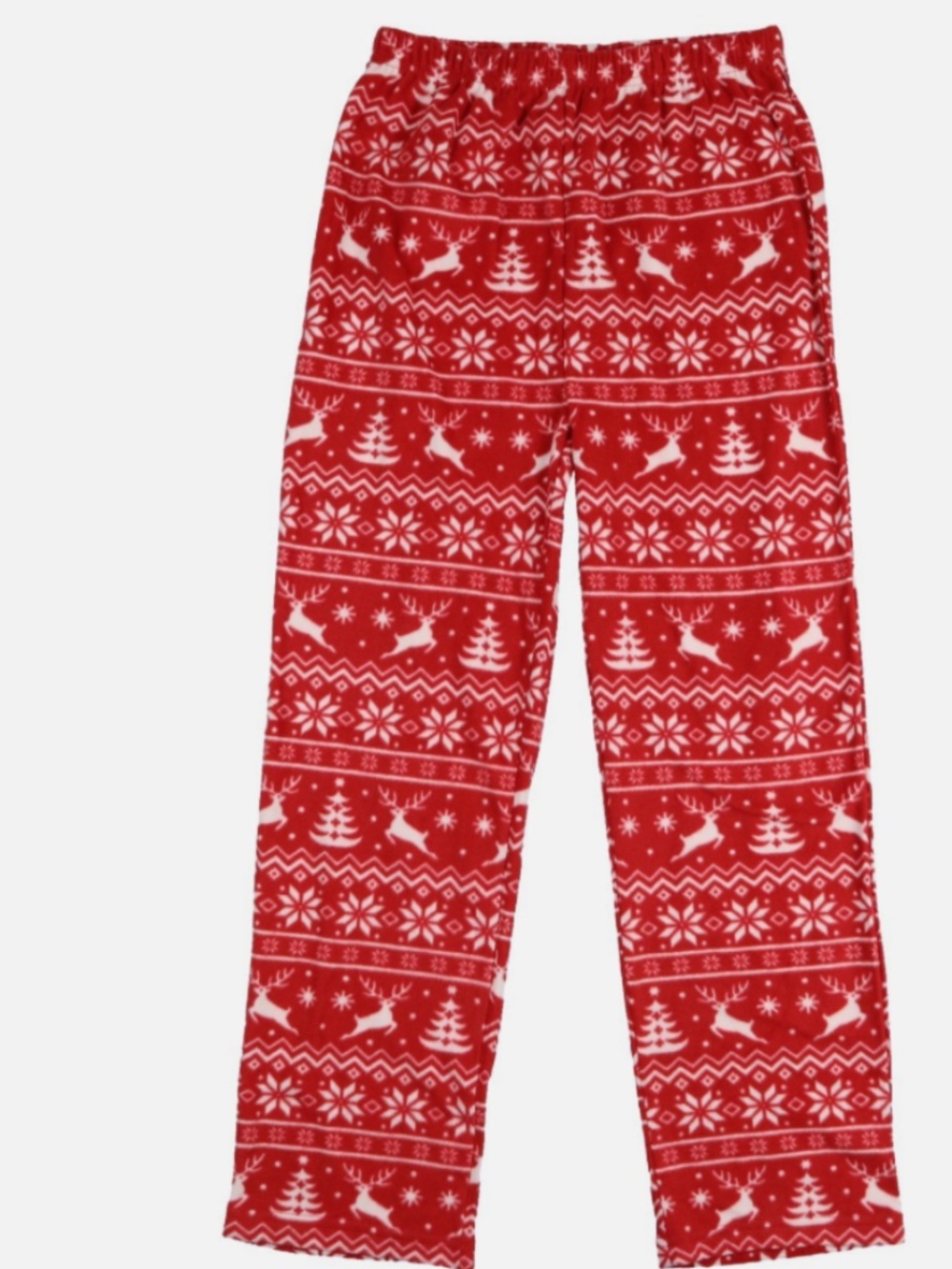 HOLIDAY LANE Kids Deer Fair Isle Flee Deer Fair RED Pajama Pants NWT